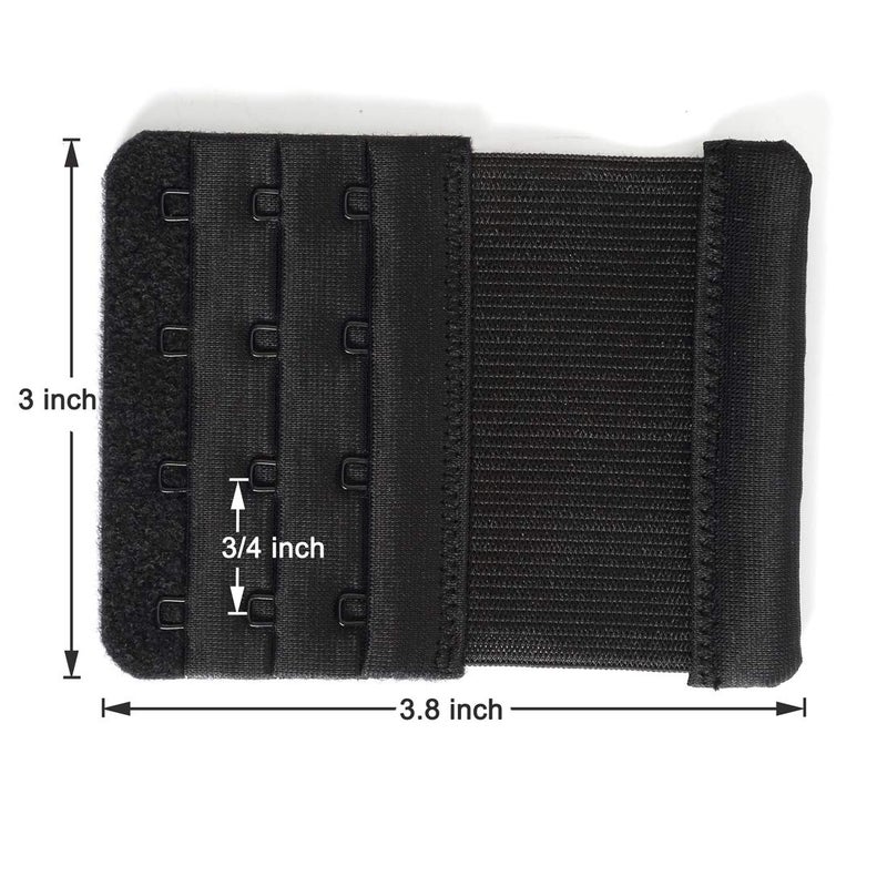 YARBAR Bra Extenders 4 Hook Soft Stretchy Bra Extension Strap Comfortable Pack of 3 - Image 3